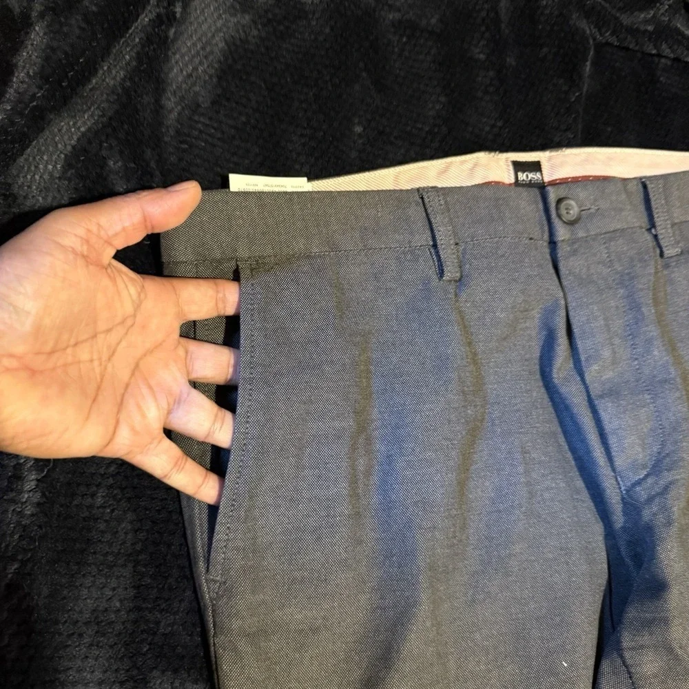Hugo Boss Crigan1-W Gray Cotton Stretch Chino Straight‎ Pants 36R